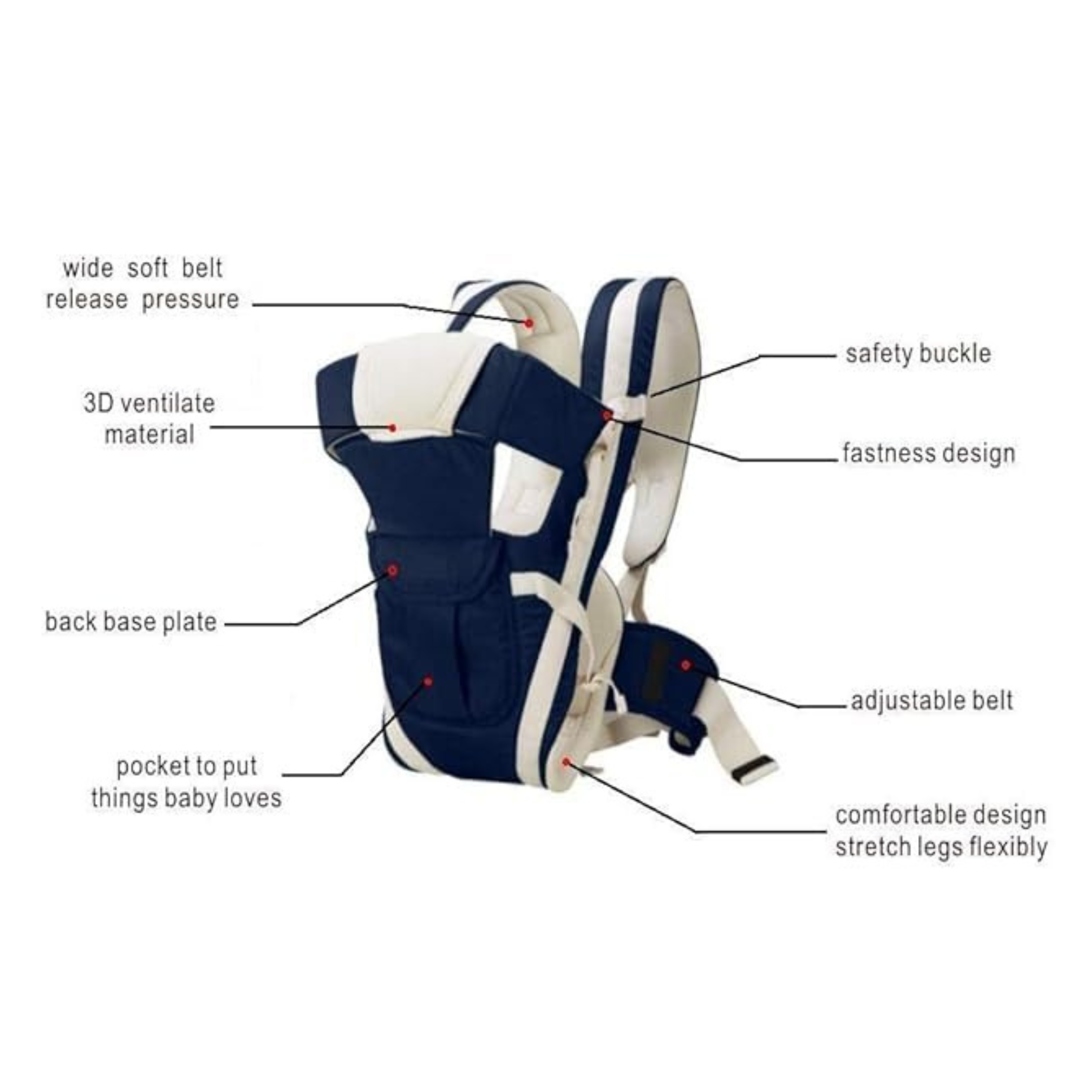 4-in-1 Adjustable Baby Carrier Bag with Safety Belt