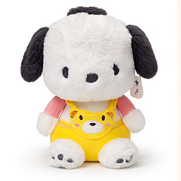 Cute Puppy Plush Toy with Yellow Overalls