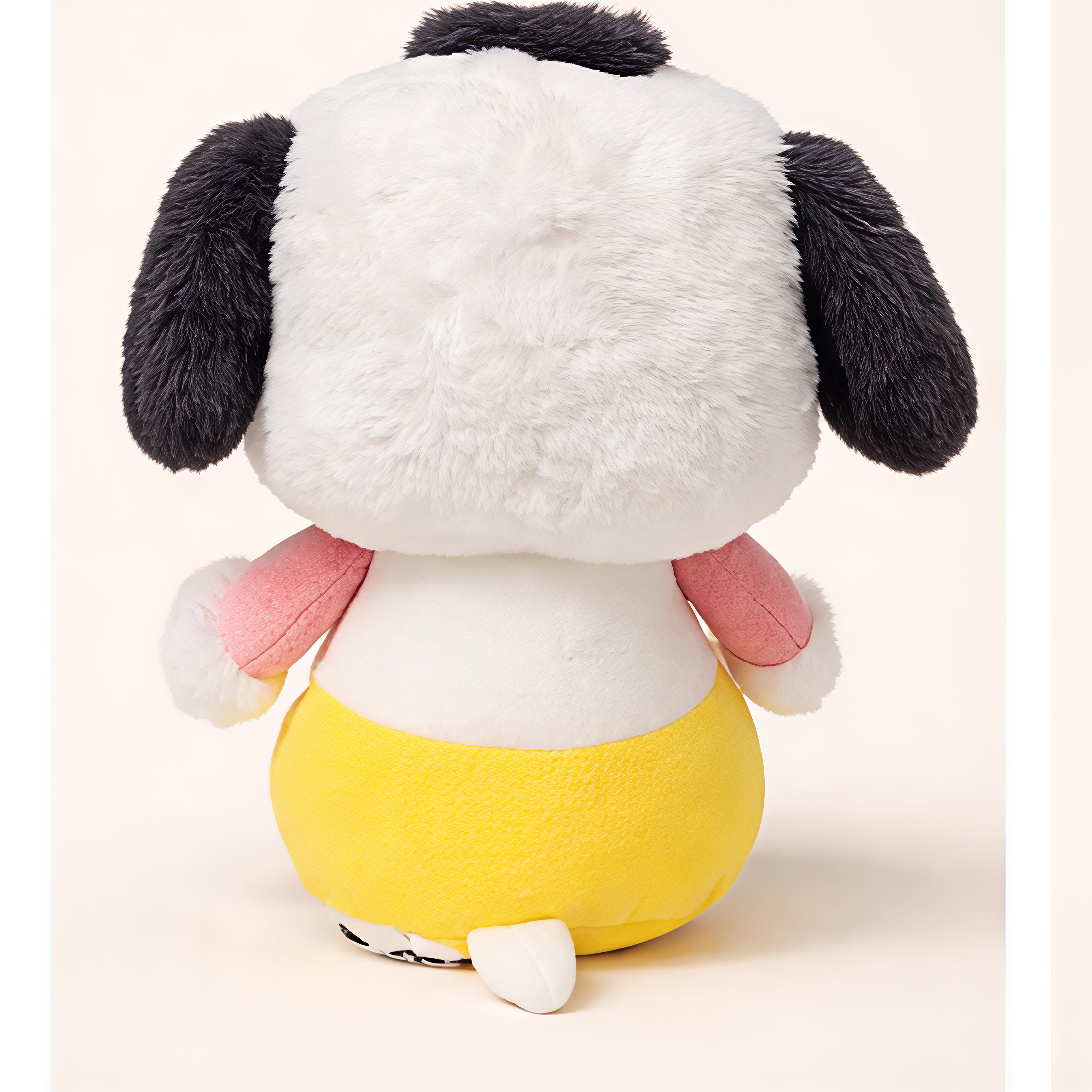 Cute Puppy Plush Toy with Yellow Overalls
