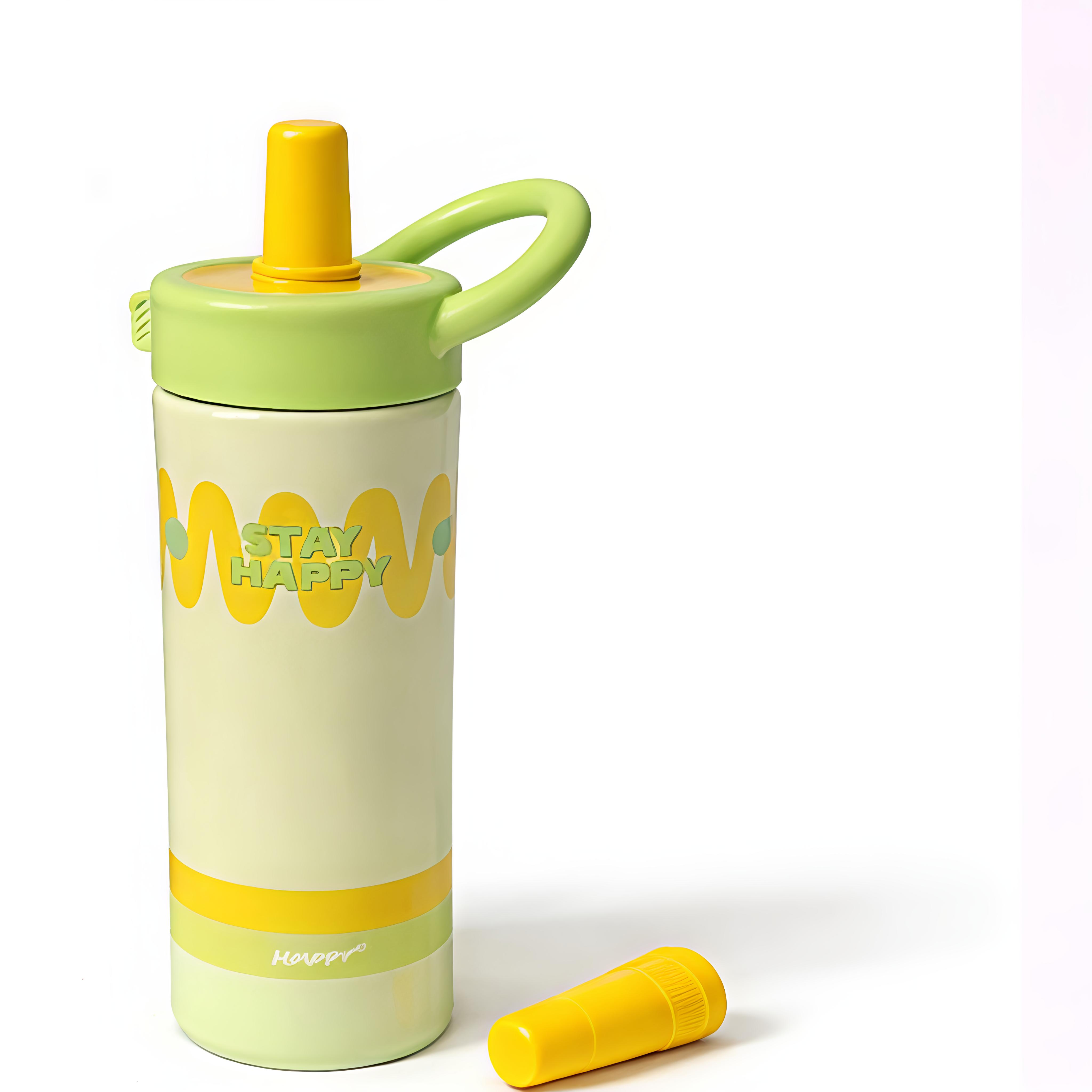 Kids Stainless Steel Sipper Bottle with Straw & Handle