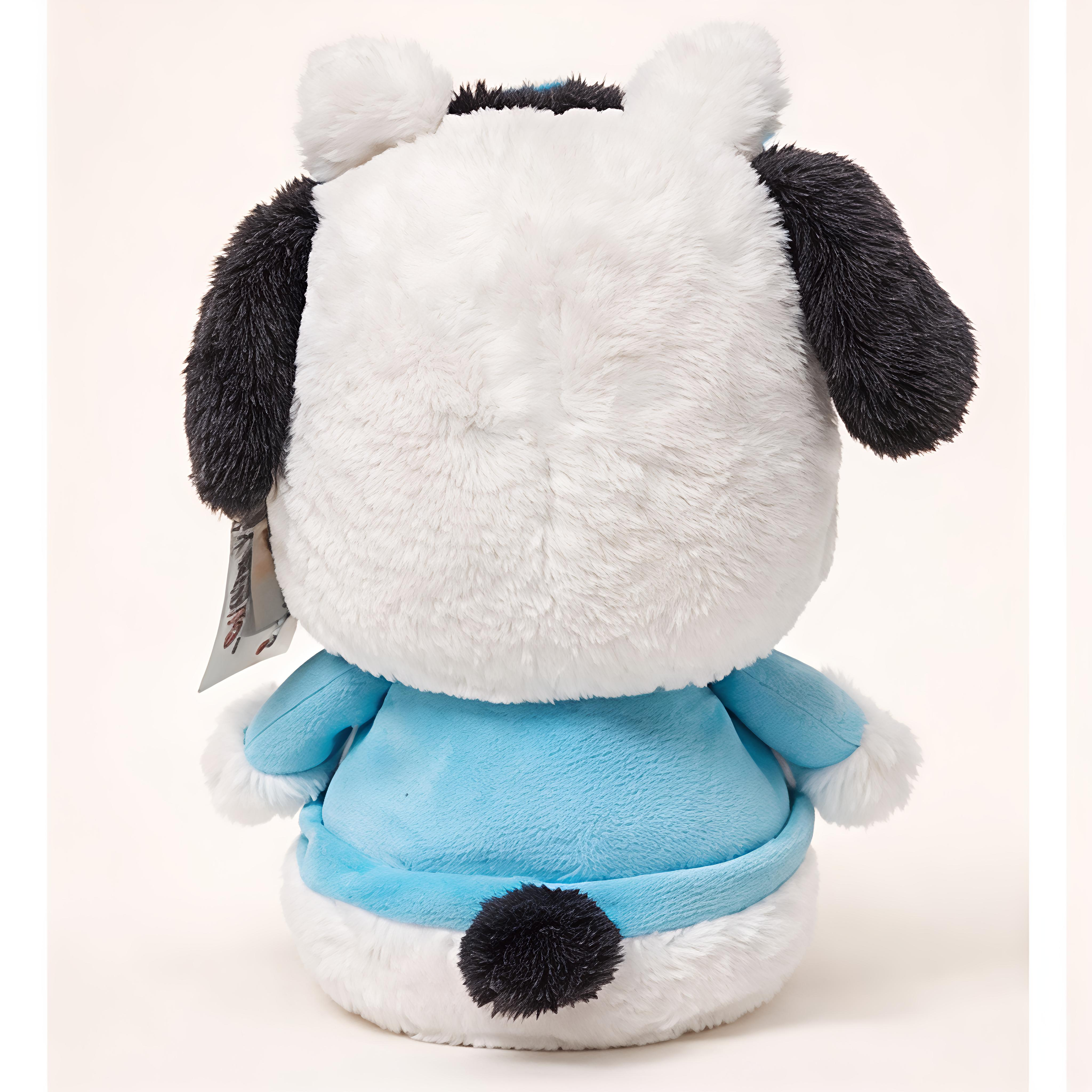 Cute Puppy Plush Toy with Blue Outfit