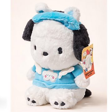 Cute Puppy Plush Toy with Blue Outfit