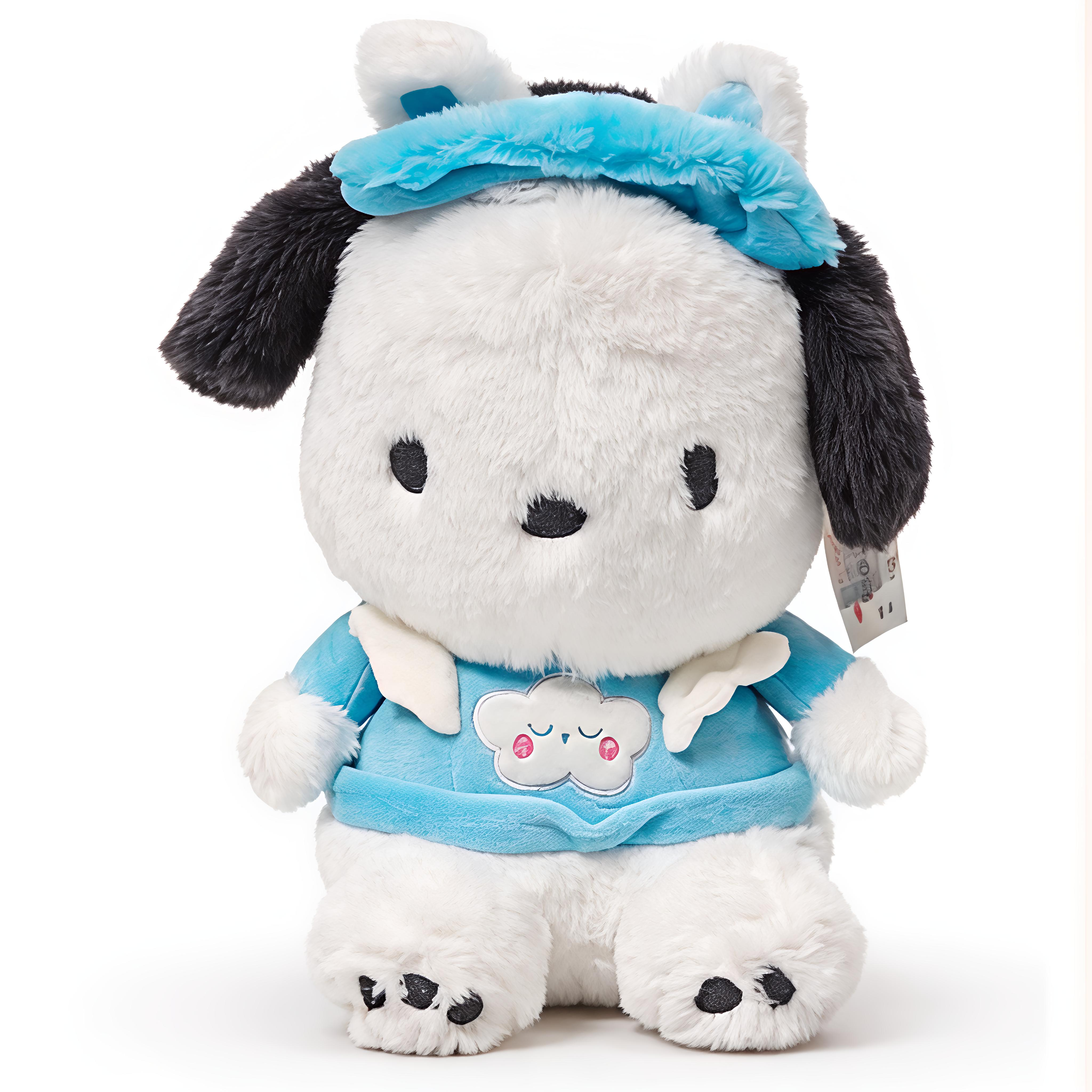 Cute Puppy Plush Toy with Blue Outfit