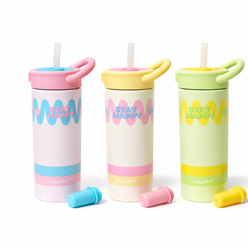Kids Stainless Steel Sipper Bottle with Straw & Handle
