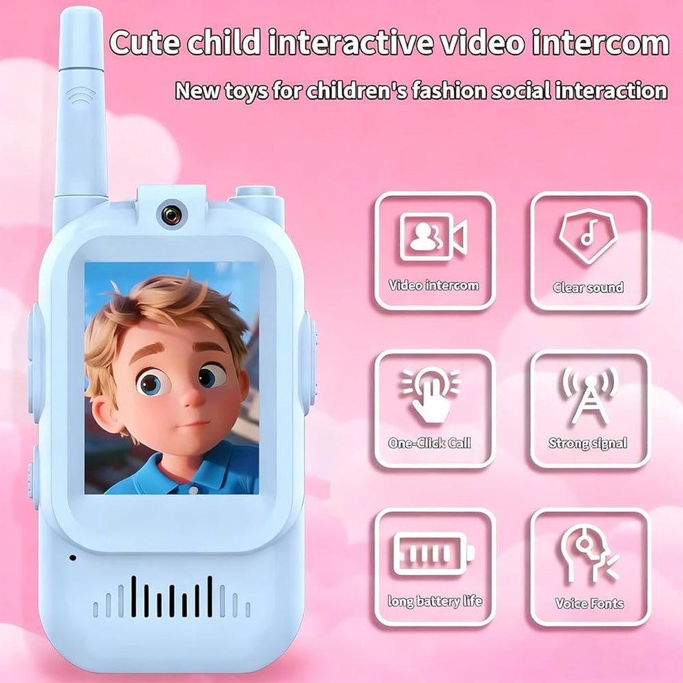 Video Walkie Talkies 2.0 | 2” Screen, Share Pic, Micro Chat, Emoji