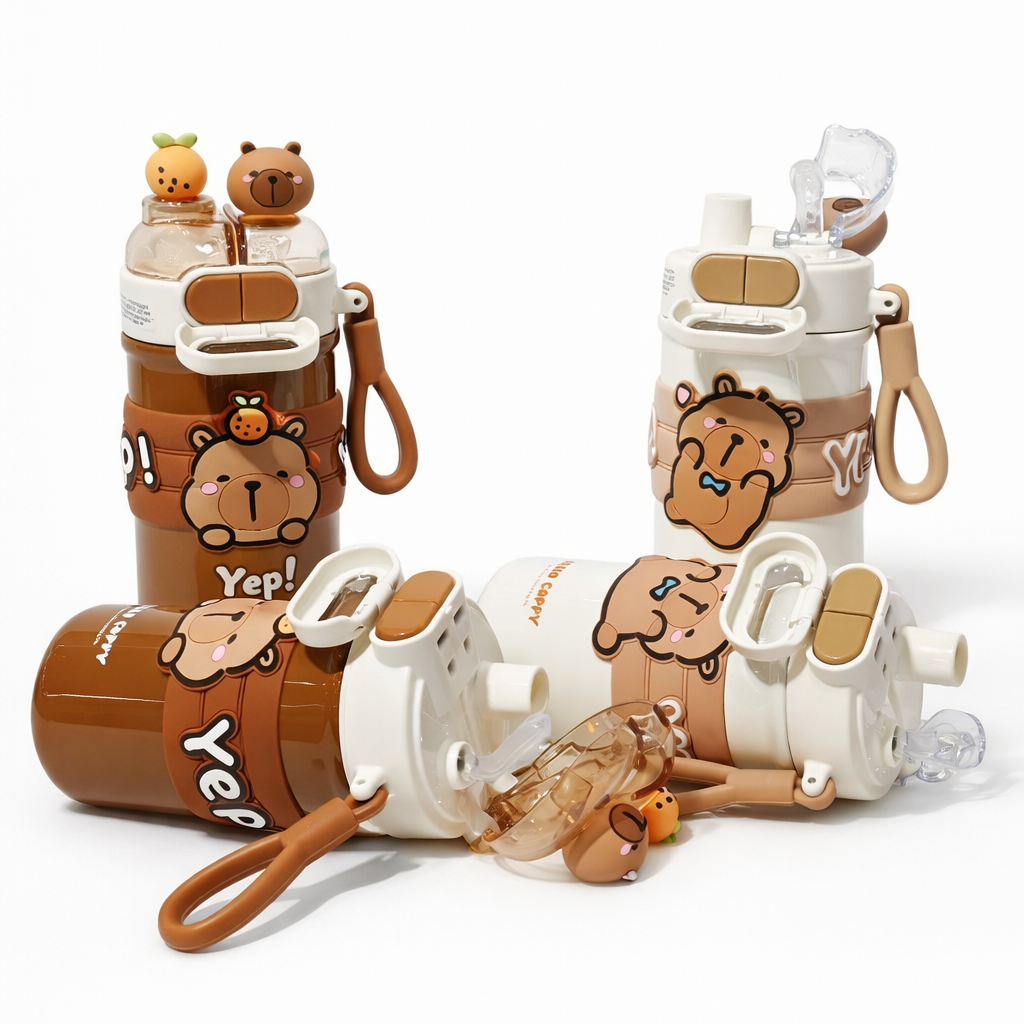 🦫 Capy Bara Character Bottle – Water Bottle