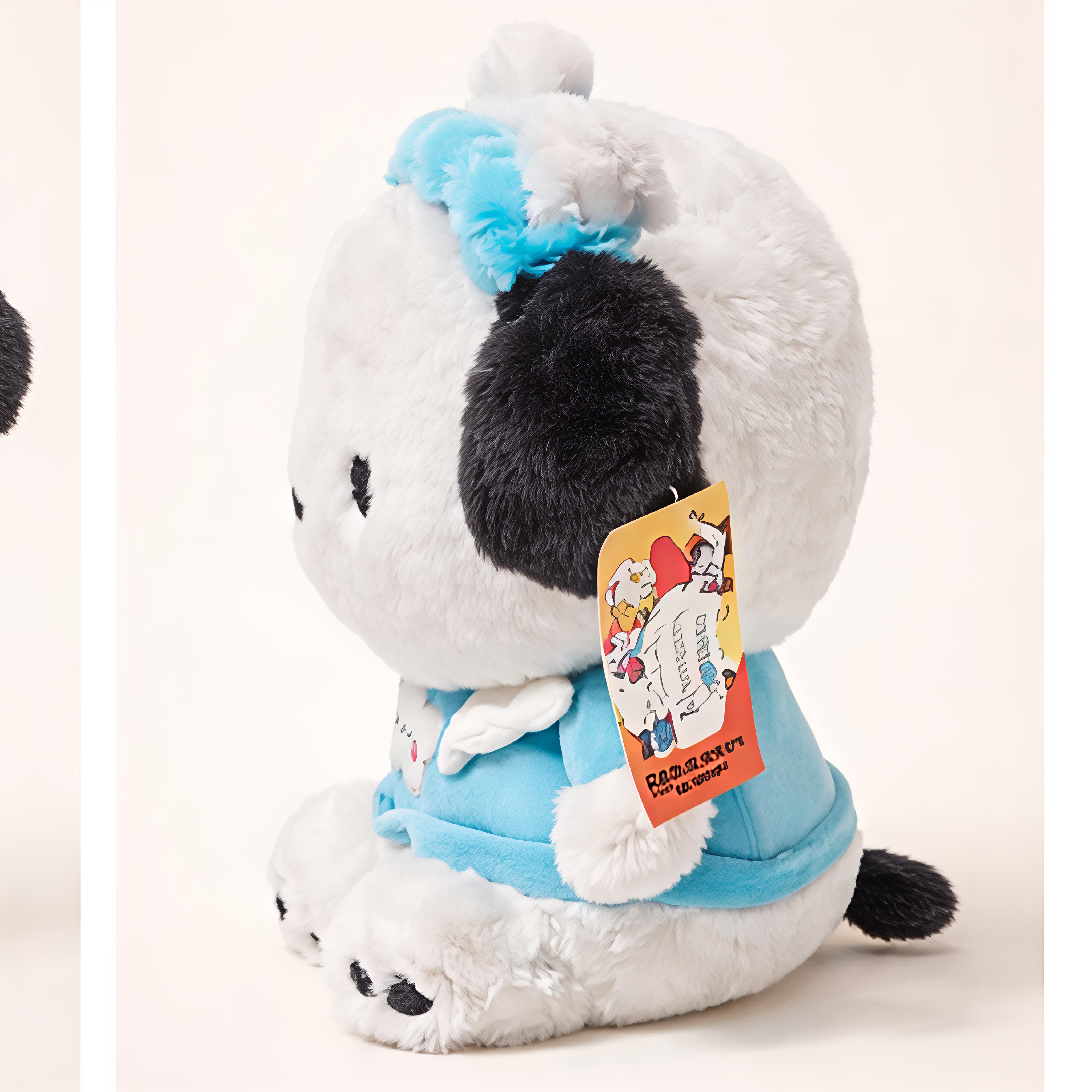 Cute Puppy Plush Toy with Blue Outfit