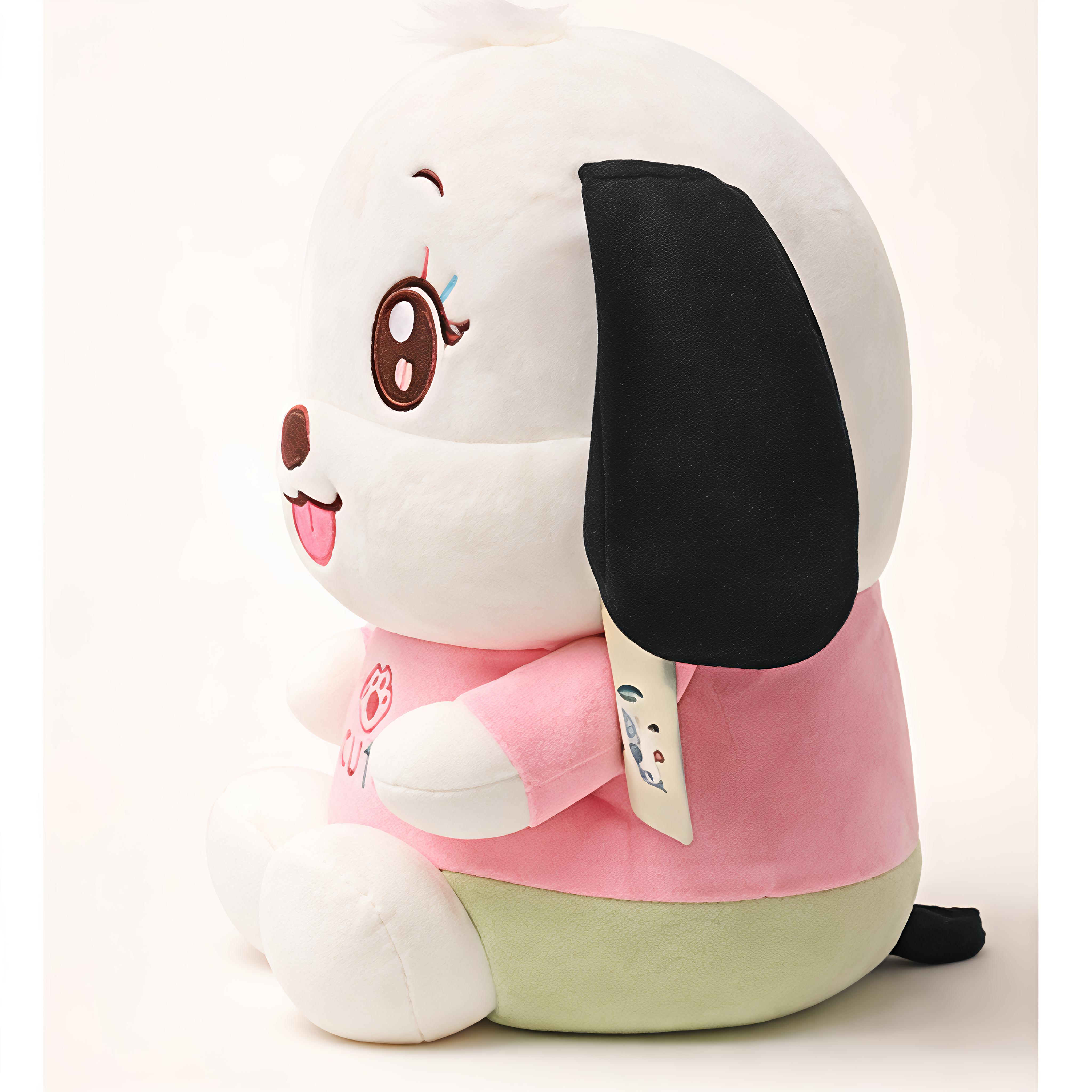 Cute Puppy Soft Toy with Pink “Cute” T-Shirt